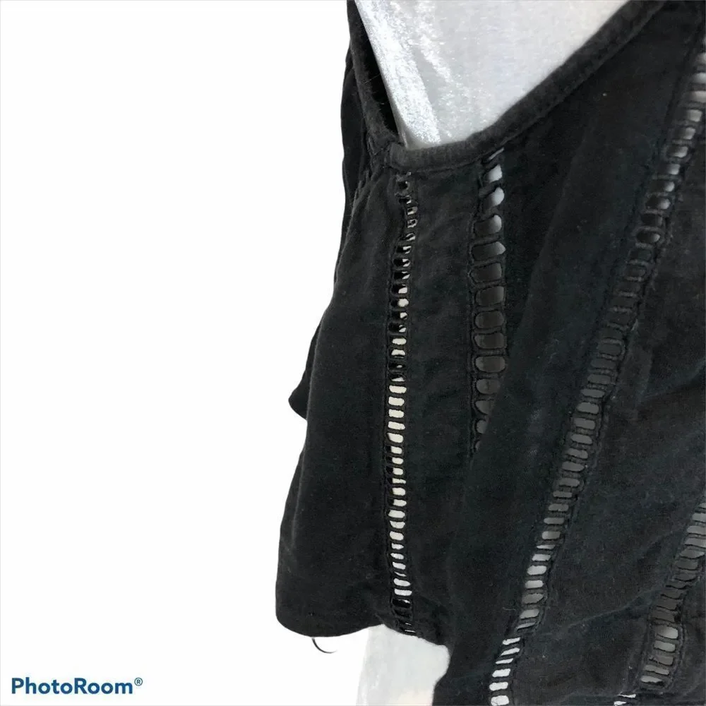 Free People Black Dandy Cut Out Crop Top‎ Size XS